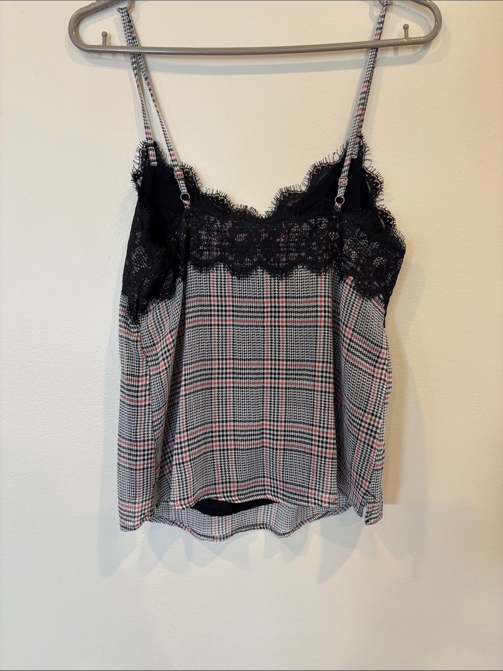 Abercrombie & Fitch Black Lace Trim Plaid Cami Top - Picture 3 of 3